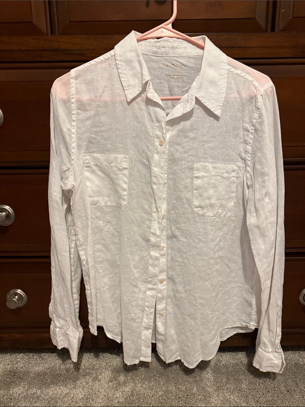 Lilly Pulitzer White Linen Button-Front Shirt